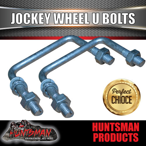 2X JOCKEY WHEEL U BOLTS TO SUIT 100MM X 50MM SQUARE DRAW BAR.