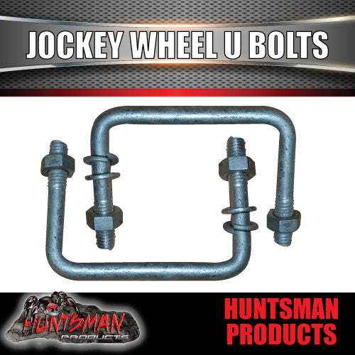 2X JOCKEY WHEEL U BOLTS TO SUIT 50MM X 50MM SQUARE DRAW BAR.