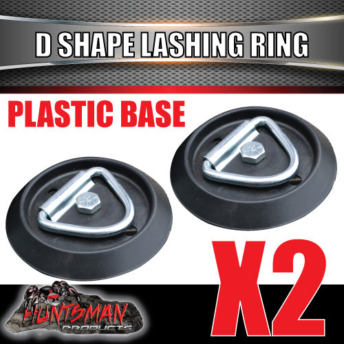 2X Lashing D Ring Tie Down Point & Plastic Guard For Truck Trailer Ute