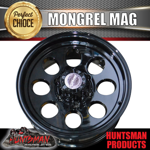 15X8 -22 Mongrel Alloy Mag Rim.  6/139.7 pcd Black Fits Patrol, Landcruiser, Hilux, Triton, Rodeo ETC
