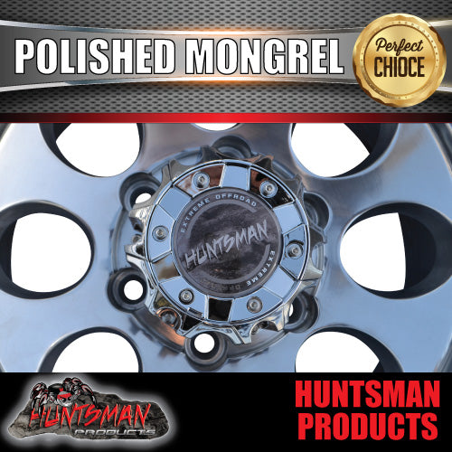 16X8 -22 Mongrel Alloy Mag Wheel Rim 6/139.7 pcd. Polished Finish. Fits Landcruiser, Patrol, Hilux, BT50, Ranger Etc