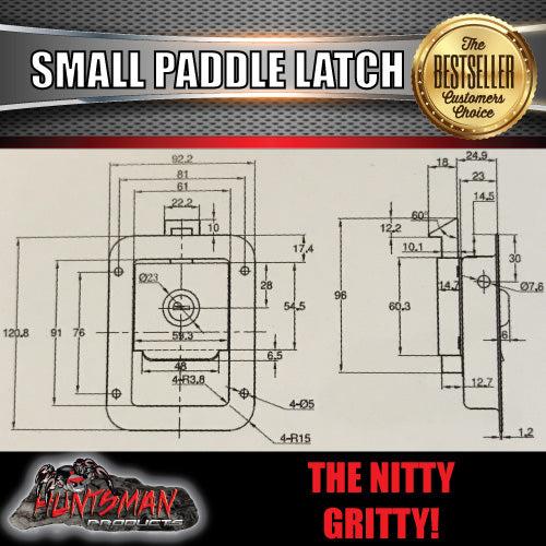 x1 Black Paddle Handle Lock Latch for Caravan Canopy Ute Truck Toolbox