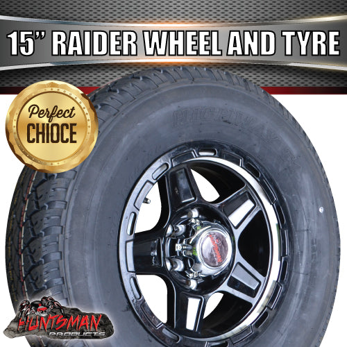 15" Trailer Caravan 6 Stud Raider Mag & 235/75R15 LT Tyre. 235 75 15