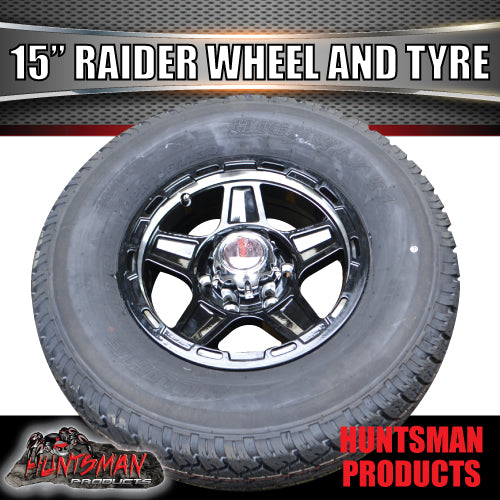 15" Trailer Caravan 6 Stud Raider Mag & 235/75R15 LT Tyre. 235 75 15