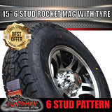 15" 6 Stud Trailer Caravan Rocket Alloy Wheel & 235/75R15 LT 10 ply Tyre. 235 75 15