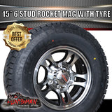 15" 6 Stud Trailer Caravan Rocket Alloy Wheel & 235/75R15 LT 10 ply Tyre. 235 75 15