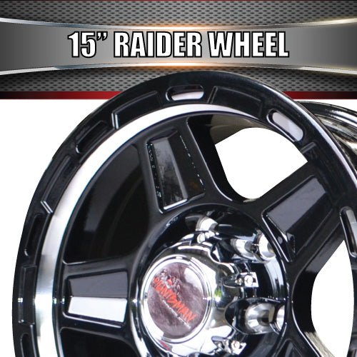 15X6 6 Stud Silver Ring Raider Alloy Mag Wheel Caravan Trailer Boat Jetski 6/139.7 PCD