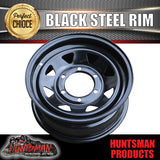 14x6 Sunraysia 6 Stud Landcruiser Pattern 6/139.7 PCD Black Trailer Steel Wheel Rim. Caravan Camper