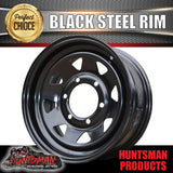 14x6 Sunraysia 6 Stud Landcruiser Pattern 6/139.7 PCD Black Trailer Steel Wheel Rim. Caravan Camper