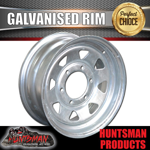 14x6 Galvanised 6 Stud Landcruiser Pattern Sunraysia Boat Trailer Steel Wheel Rim. 6/139.7 PCD