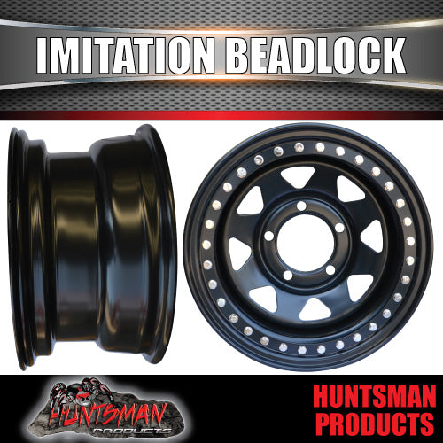 16X8 5/150 PCD -25 Offset Steel Imitation Beadlock Rim.   Fits Toyota Landcruiser