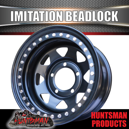 16X8 5/150 PCD -25 Offset Steel Imitation Beadlock Rim.   Fits Toyota Landcruiser