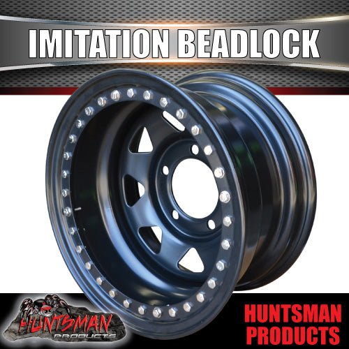 16X8 5/150 PCD -50 Offset Steel Imitation Beadlock Rim.   Fits Toyota Landcruiser