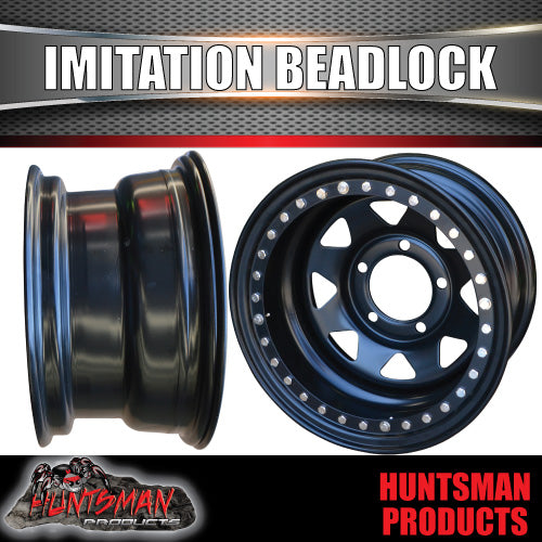16X8 5/150 PCD -50 Offset Steel Imitation Beadlock Rim.   Fits Toyota Landcruiser