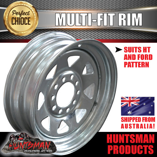 13" Galvanised Sunraysia Boat Trailer Multi fit Wheel Rim suit Ford & HT Pattern