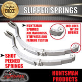 x2 Galvanised Dacromet 5 Leaf 45mm Trailer Eye & Slipper Spring 1000kg springs