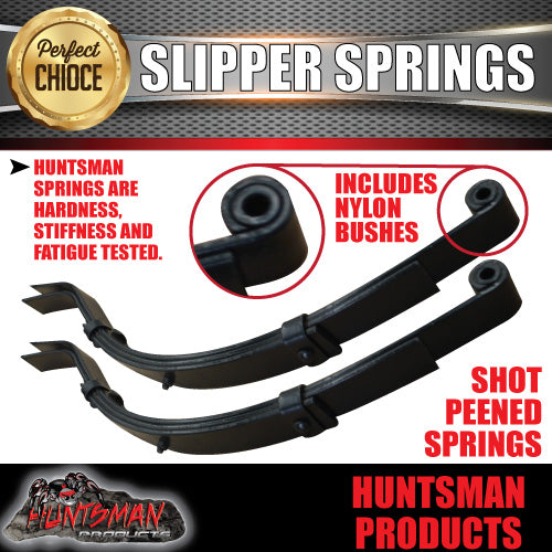 2x 3 LEAF TRAILER 45mm x 6mm SLIPPER SPRINGS.   700KG RATED