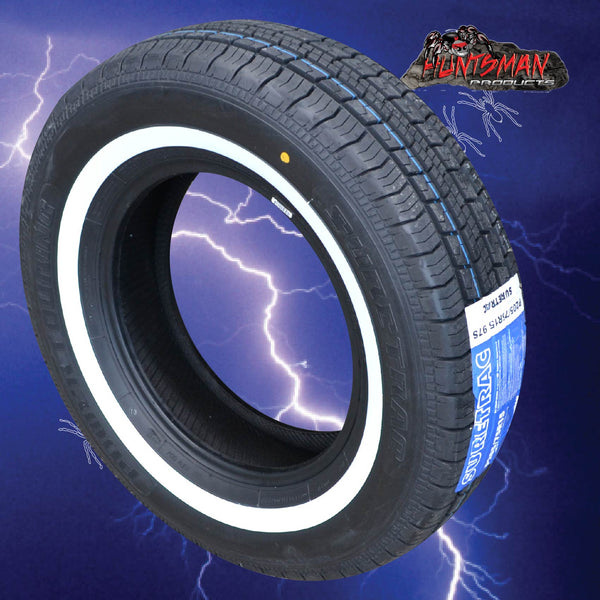 215/75R15 SURETRAC WHITEWALL TYRE.  33MM WHITE WALL BAND  215 75 15