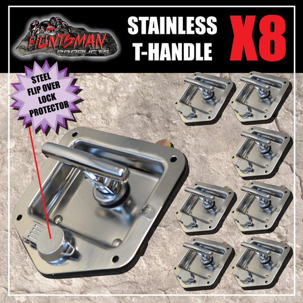 x8 Chrome T Handle Locks Flush Mount Stainless Steel Tool Box Trailer Canopy