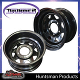 16x8 5 Stud Black Thunder Rim 0 Offset 5/150 PCD suits Landcruiser 79-100 Series