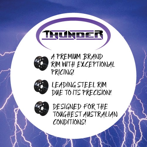 18X8 6 Stud Black Thunder Steel Wheel Rim +10 Offset 6/139.7 PCD Ranger Triton