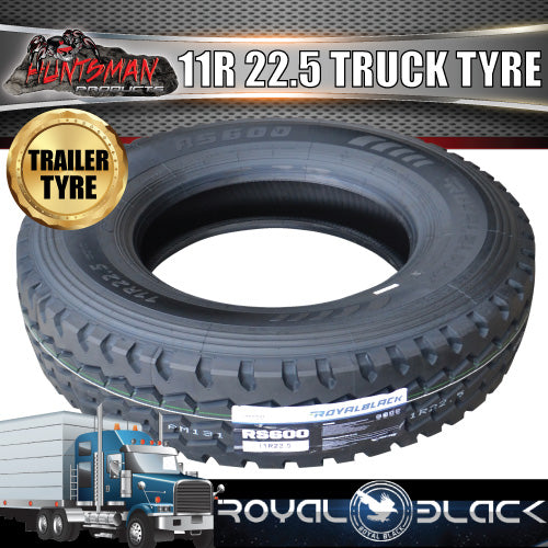 11R22.5 ROYAL BLACK TRUCK TYRE 148/145M 16PLY- TRAILER. 11 22.5