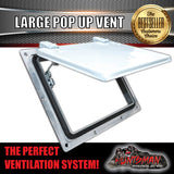 x2 Large White Pop Up Roof Air Vent For Trailer Canopy Horse float Truck Caravan