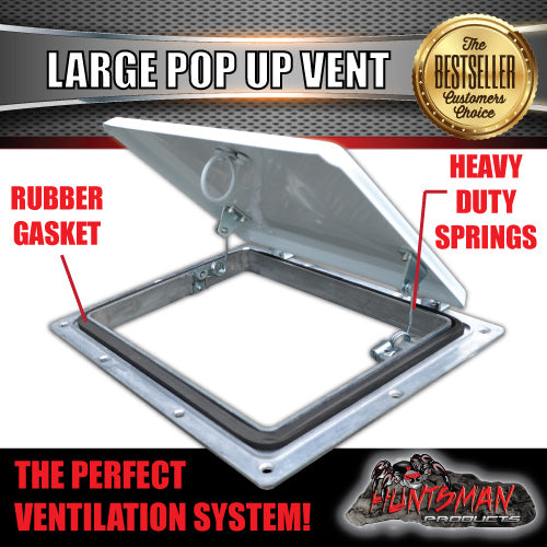 x2 Large White Pop Up Roof Air Vent For Trailer Canopy Horse float Truck Caravan