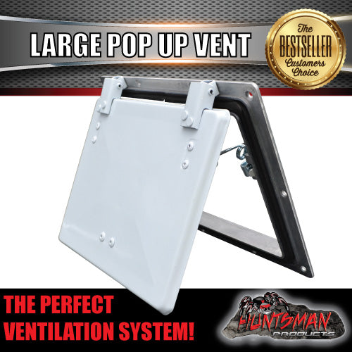 x2 Large White Pop Up Roof Air Vent For Trailer Canopy Horse float Truck Caravan