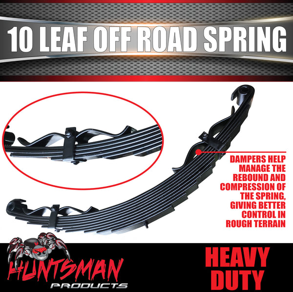 1x 10 Leaf Off Road Trailer Caravan Camper spring 2500Kg (per pair) with Rebound Straps. Shot Peened