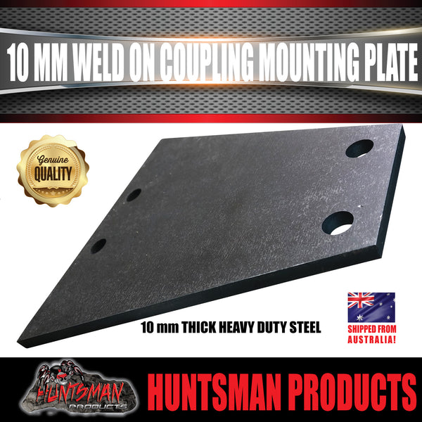 Triangular Coupling x1 10mm 4 Hole Weld on Triangular Trailer Coupling Plate For Braked Co ...