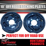 2x 10" Off Road Trailer Caravan Electric Brake Backing Plates With Park Lever