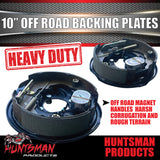 4x 10" Off Road Trailer Caravan Electric Brake Backing Plates With Park Lever