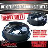 2x 10" Off Road Trailer Caravan Electric Brake Backing Plates With Park Lever