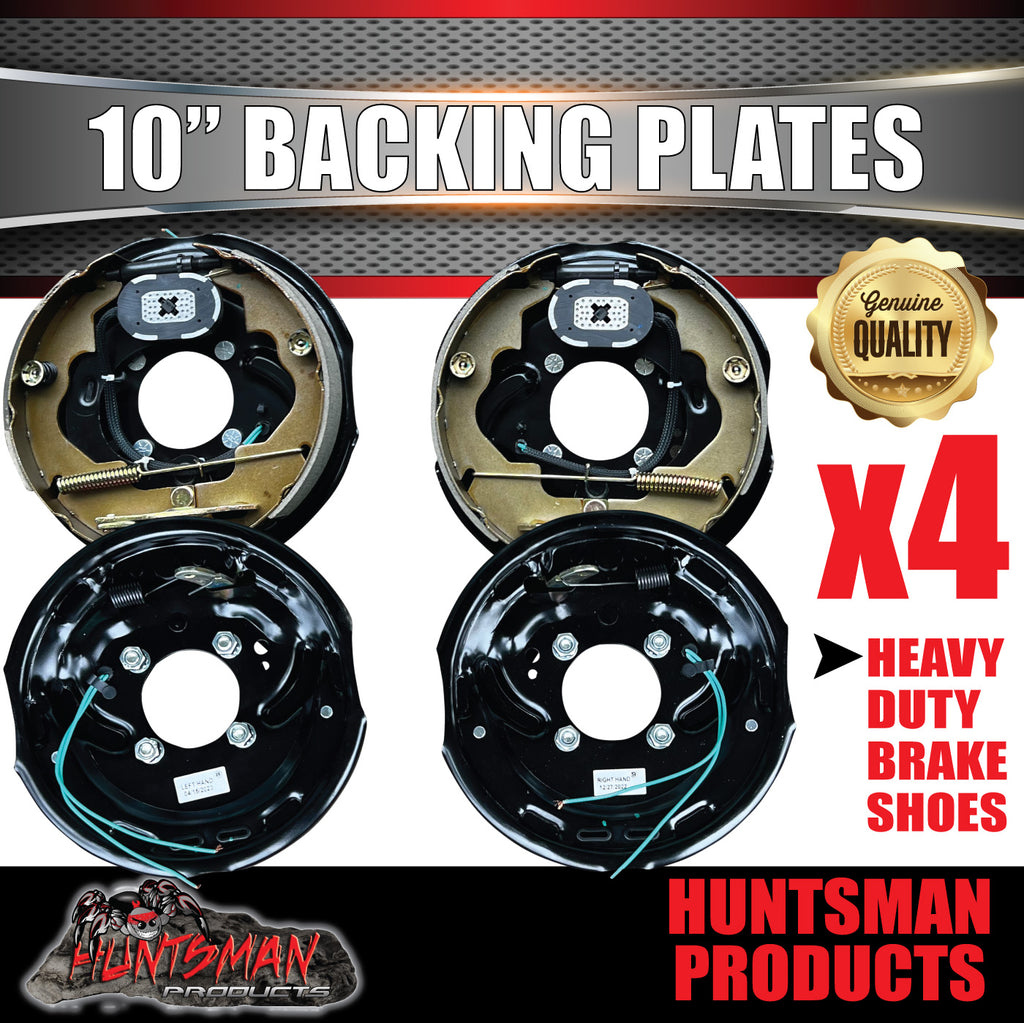 4x 10" Trailer Caravan Electric Brake Backing Plates. Quality Strong Magnets
