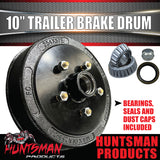 1x 10" Trailer Caravan Electric Drum Commodore Pattern 5/120 PCD & LM Holden Bearing Set