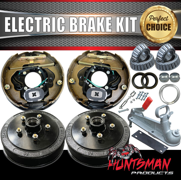 10" 5 Stud Trailer Caravan Horse Float Electric Drum Brake & Coupling Kit.