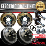 10" Trailer Caravan Electric Drum Brake Kit + 45mm Sleeve Stub Axles