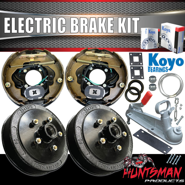 10" 5 Stud Trailer Caravan Electric Dum Brake & Coupling Kit With Japanese Koyo Bearings