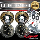 10" 6 Stud Trailer Caravan Electric Drum Brake & Coupling Kit