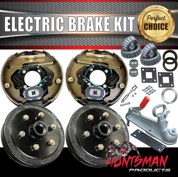 10" 6 Stud Trailer Caravan Electric Drum Brake & Coupling Kit