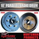2X Trailer Caravan 10" Drums 6 Stud Landcruiser Pattern Parallel Bearings L68149
