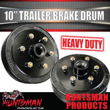 2X Trailer 10" Drums 6 Stud Landcruiser Stud Pattern. 6/139.7 PCD & S/L (Ford) Bearings.