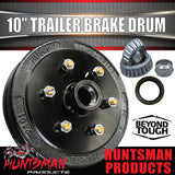 2X Trailer 10" Drums 6 Stud Landcruiser Stud Pattern. 6/139.7 PCD & S/L (Ford) Bearings.
