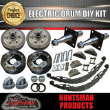 1400KG DIY Off Road Trailer Kit. Electric Brakes. Outback Springs, Stub Axles..