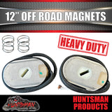 Pair Trailer Caravan 12" Off Road electric Backing Plate Magnets & Springs L&R