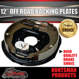 2x 12" Off Road Trailer Caravan Electric Brake Backing Plates & Park Brake Lever