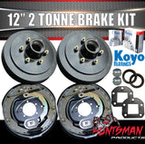 12" 2 Tonne Trailer Caravan Electric Drum Brake Kit. Japanese Koyo Bearings Suit Huntsman & Alko