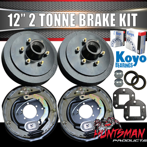 12" 2 Tonne Trailer Caravan Electric Drum Brake Kit. Japanese Koyo Bearings Suit Huntsman & Alko