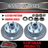 12" Trailer Marine 6 Stud Hydraulic Disc Brake Kit With Full Coupling & Hydraulic Line kit